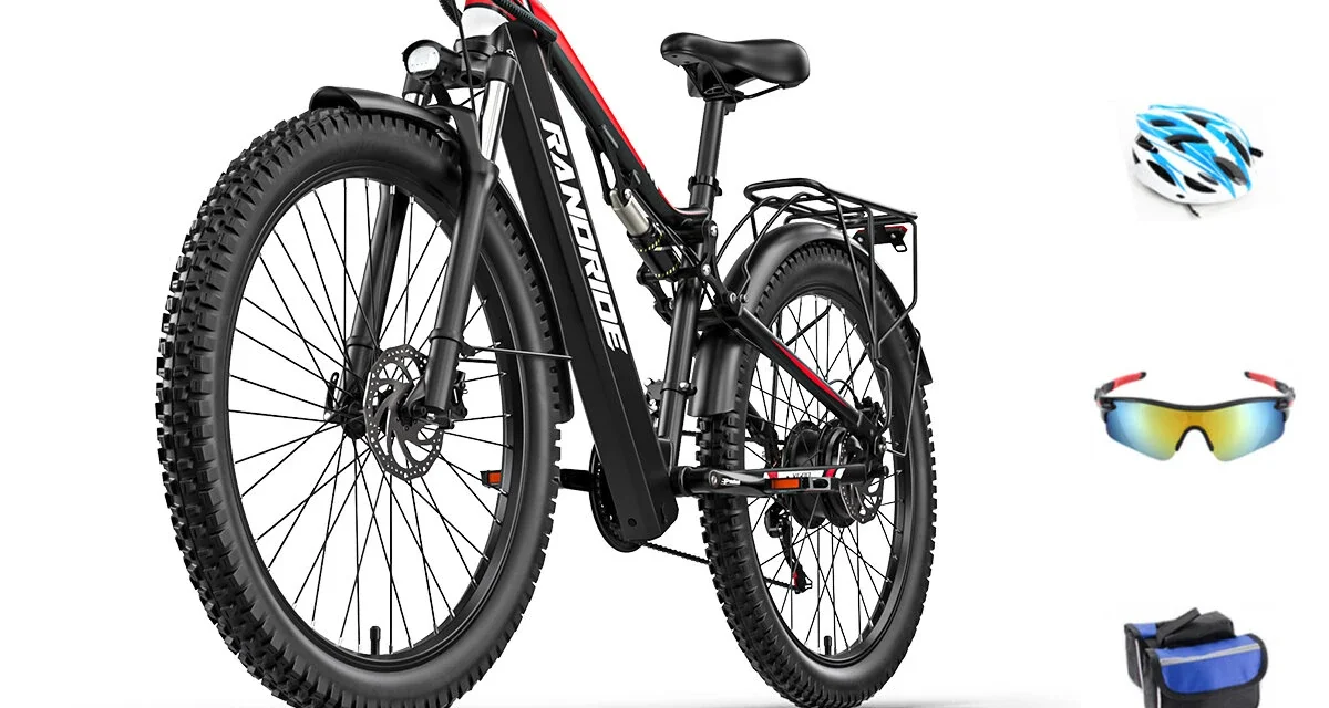 RANDRIDE YG90B elektromos kerékpár: 1000W motor, 17Ah akku, 27.5″ kerekekkel a kutyulaboron