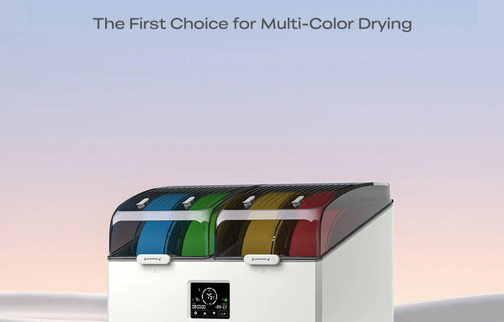 Creality SpacePi X4L filament szárító: 4 tekercs, dupla kamra, LCD érintőképernyővel