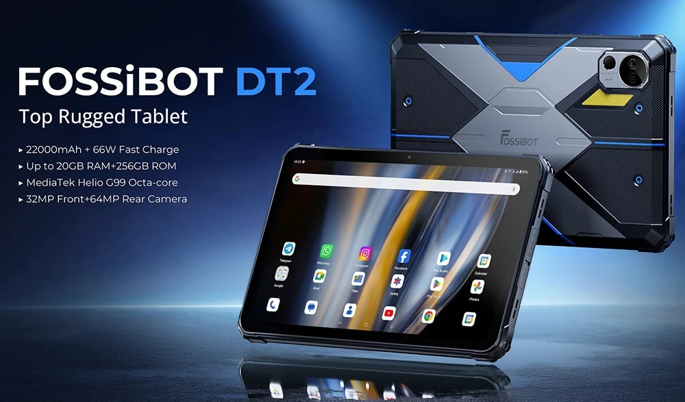 FOSSiBOT DT2 tablet: 22000mAh akku és 66W gyorstöltés – Megéri?