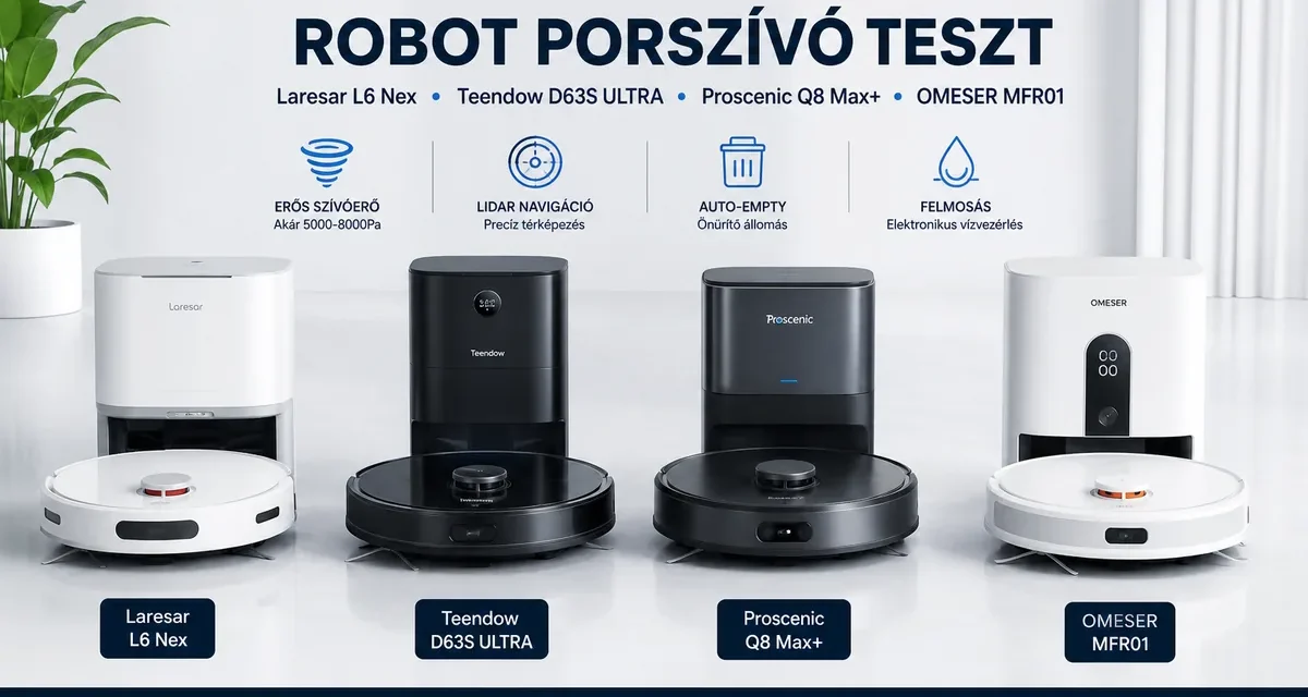 A legjobb robotporszívók 2026-ban: Top 5 ajánlás