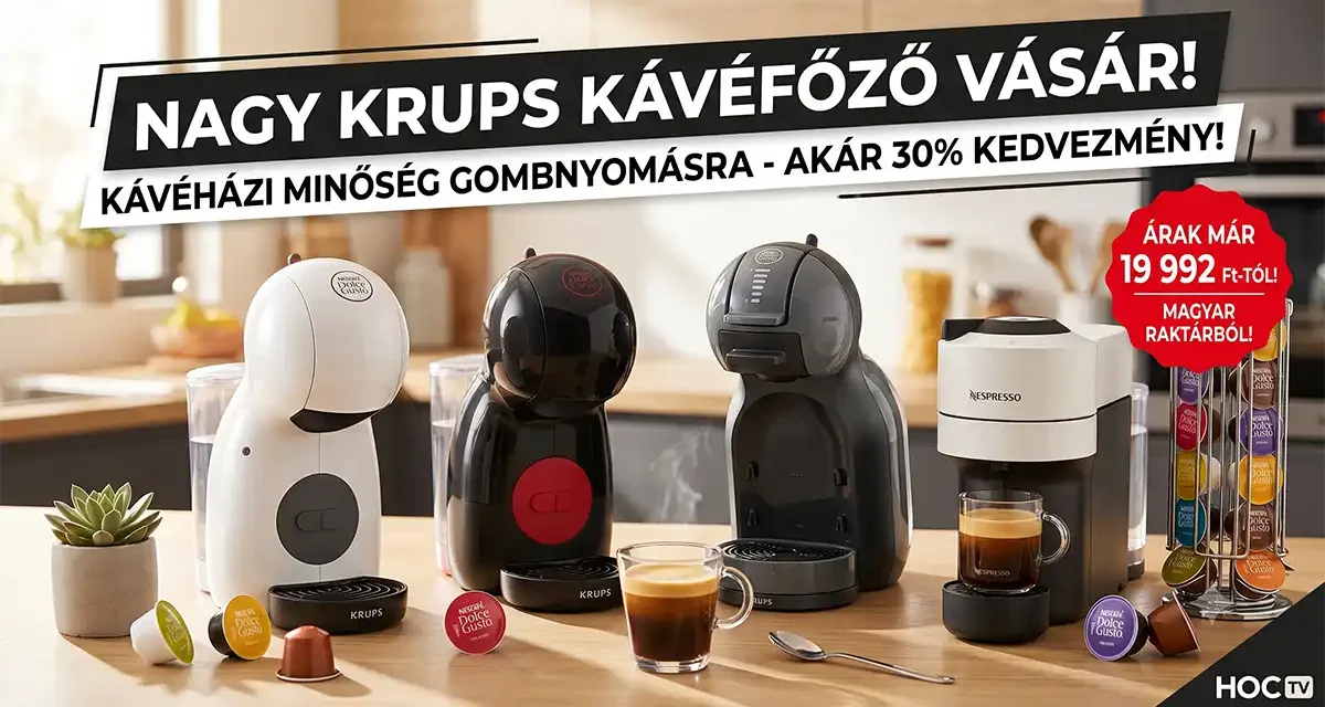 Kávéházi minőség otthon: KRUPS kávéfőző vásár magyar raktárról