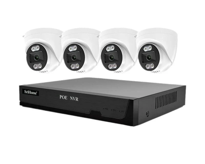SriHome 5MP PoE NVR biztonsági kamera szett 4K HD felbontással otthonod védelmére