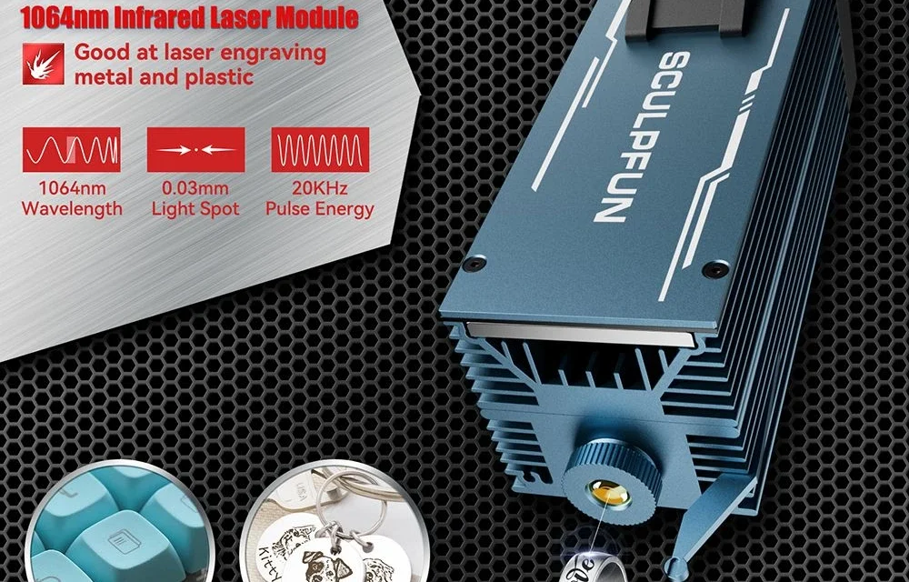SCULPFUN IR-2 2W infravörös lézermodul: Fémgravírozás felsőfokon, megfizethető áron a kutyulaboron