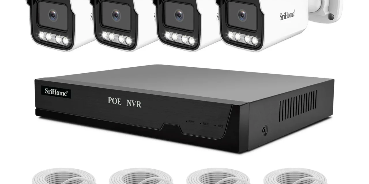 SriHome NVS005 4 csatornás PoE biztonsági kamerarendszer okos védelem otthonra