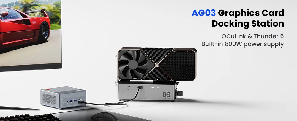 AOOSTAR AG03 grafikus kártya dokkoló Thunderbolt 5 és OCuLink elemzés a kutyulaborban