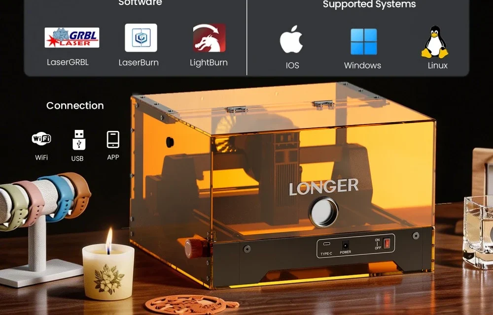 LONGER Ray5 MiniS 10W zárt lézergravírozó precíz és biztonságos megoldás kedvező áron