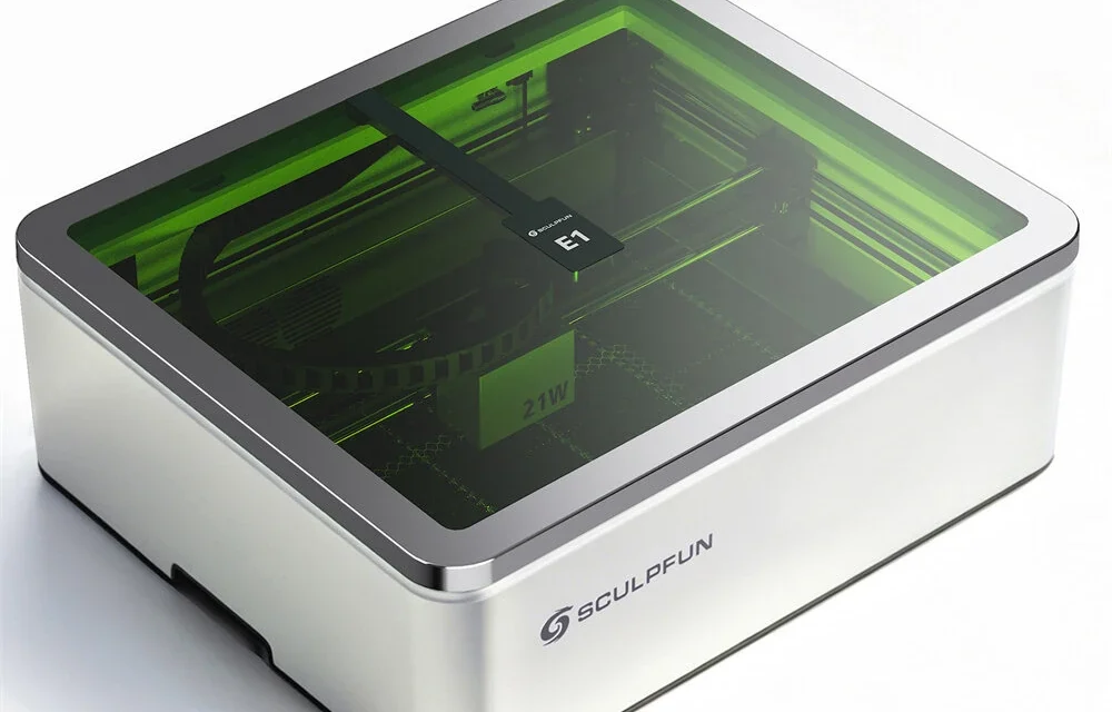 SCULPFUN E1 Pro 21W dióda és 3W IR lézer gravírozó a biztonságos alkotáshoz