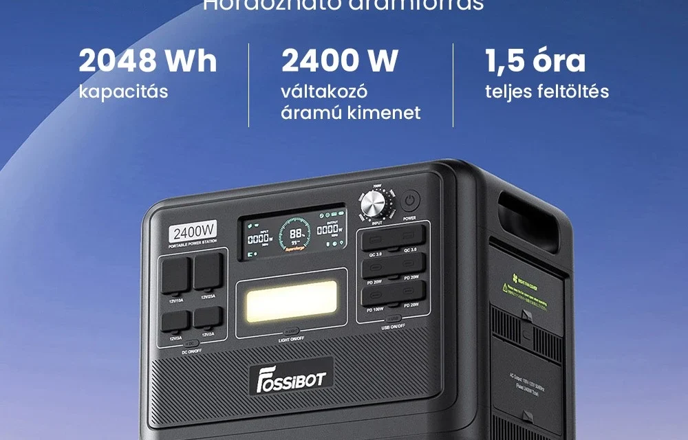 FOSSiBOT F2400 napelemes generátor vélemények Megéri az árát? bemutató