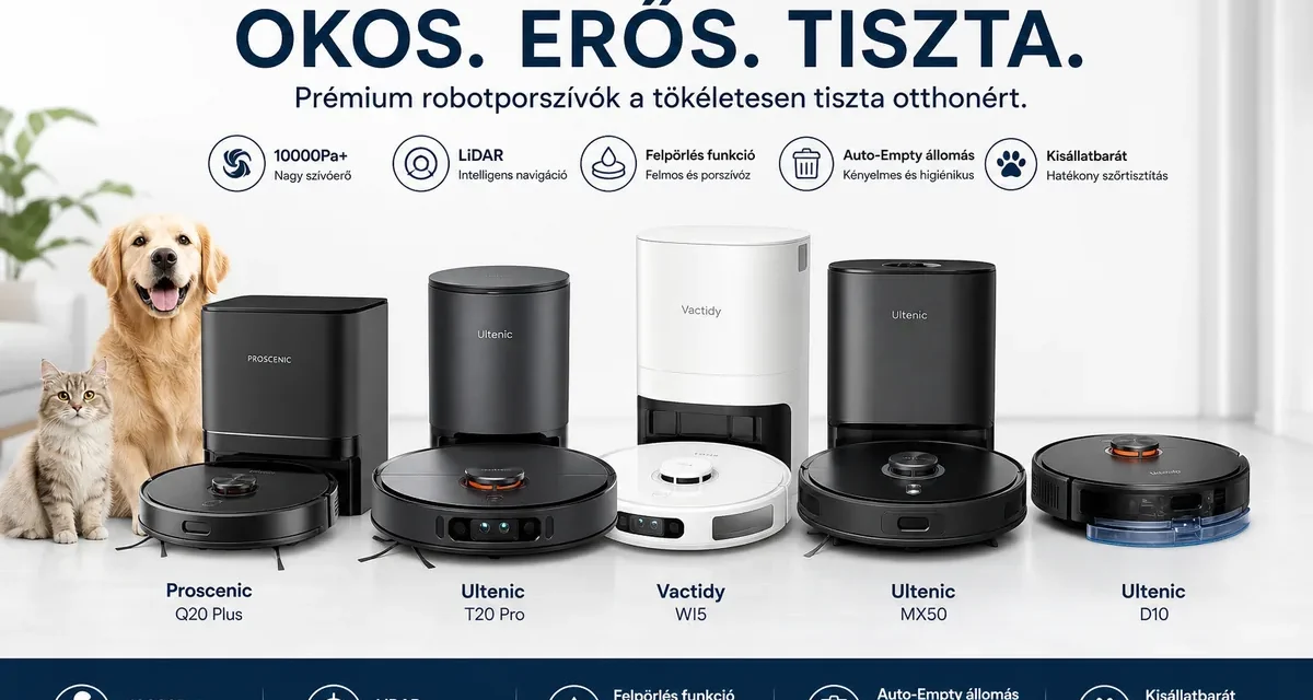 A legjobb robotporszívók 2026 ban Top 5 ajánlás