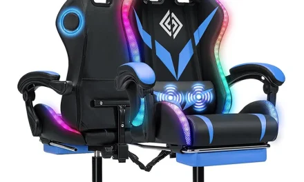 Hoffree gamer szék RGB LED del és Bluetooth hangszóróval a kutyulaboron