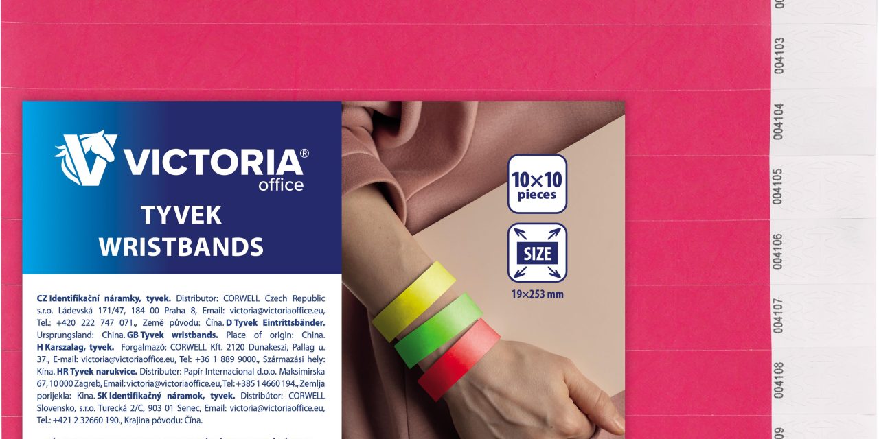 VICTORIA Tyvek® neonrózsaszín karszalag: 100 db a gyors azonosításért